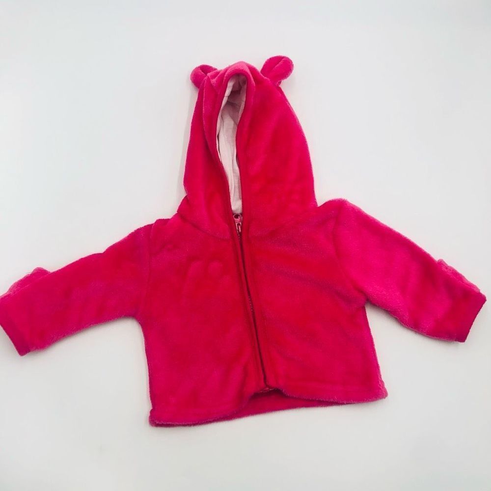 Preowned Noubeau Infant Baby Girl Fleece Ears Hat Jacket Size 0 to 6 Months